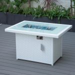 Cheltenham Modern White Rattan Fire Pit - Image 4