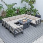 Cheltenham Aluminium 8 Seater U Shaped Sofa Set without Fire Pit Table - Image 3
