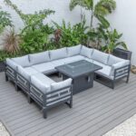 Cheltenham Aluminium 8 Seater U Shaped Sofa Set without Fire Pit Table - Image 6